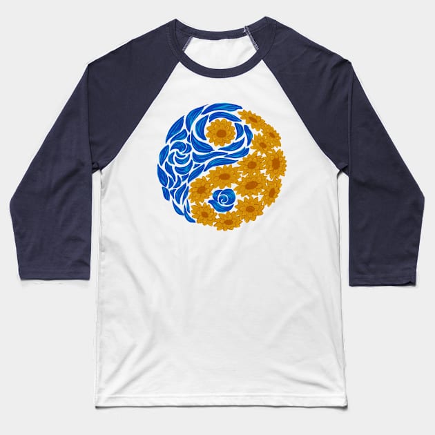 Van Gogh Ying Yang Baseball T-Shirt by krls